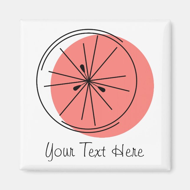 Citrus Pink Text-Magnetquadrat Magnet (Vorne)