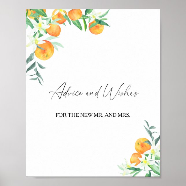 Citrus - Ratschläge und Wünsche für Neugeborene Poster (Vorne)