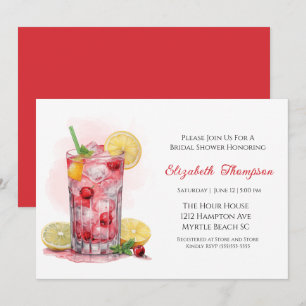 Citrus Red Fruit Drink Cocktail Brautparty Einladung