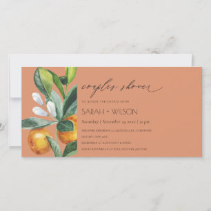 Citrus rouille Orange Botanique Couples Invitation