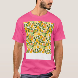 Citrus Seamless Pattern Lemon Limon Orange Mandari T-Shirt