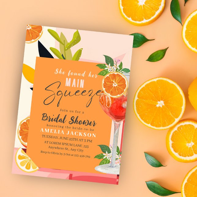 Citrus Sie fand ihr Haupt-Squeeze-Brautparty Einladung (Von Creator hochgeladen)