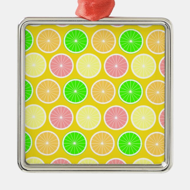 Citrus Silbernes Ornament (Vorne)