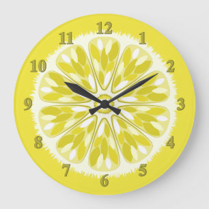 Citrus Slices Lemon Große Wanduhr