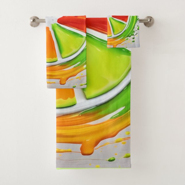 Citrus Splash Design Badhandtuch Set (Insitu)