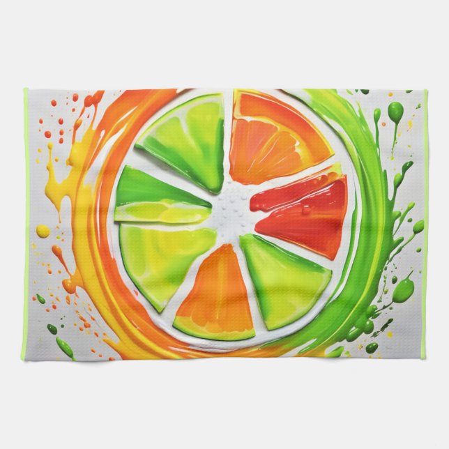 Citrus Splash Design Geschirrtuch (Horizontal)