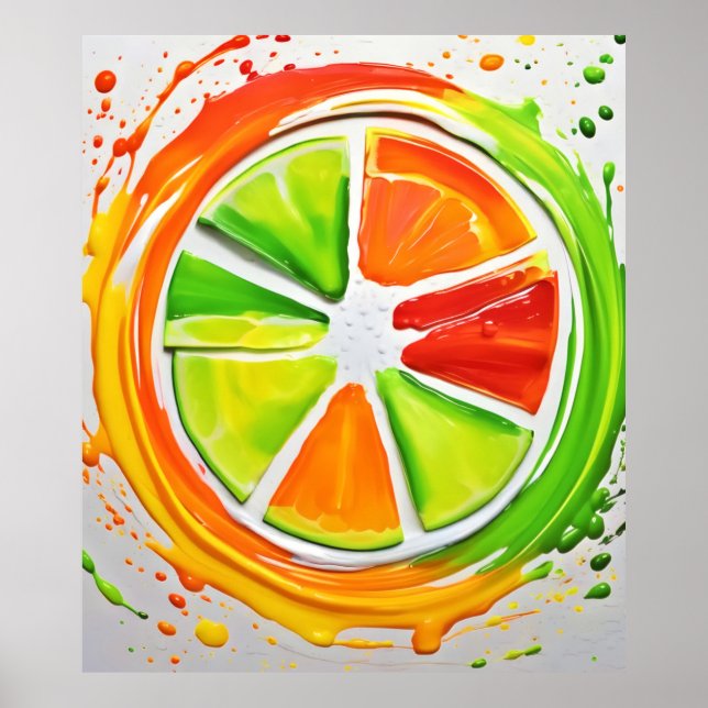 Citrus Splash Design Poster (Vorne)