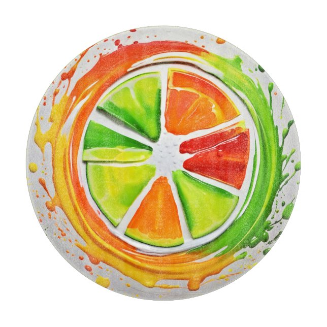 Citrus Splash Design Schneidebrett (Vorderseite)