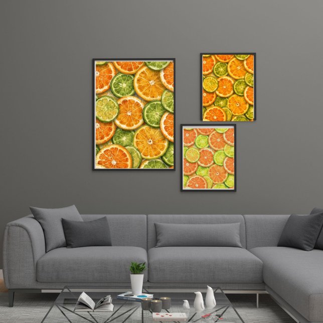Citrus Splash | Orange, Zitrone und Limette Aquare Bilderwand Sets (Von Creator hochgeladen)