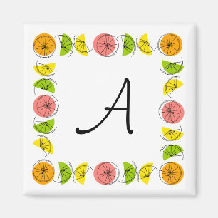 Citrus Square Monogram-Magnetquadrat Magnet