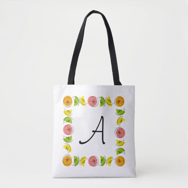 Citrus Square Monogramm grün überall in der Tasche (Vorderseite)