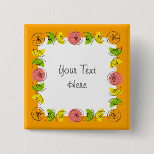 Citrus Square Orange Text-Taste Button