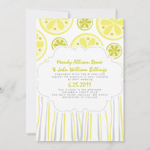 Citrus Stripes Hochzeitseinladung Einladung