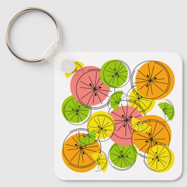 Citrus-Text zurück Aluminium-Quadrat zweiseitig Schlüsselanhänger (Vorderseite)