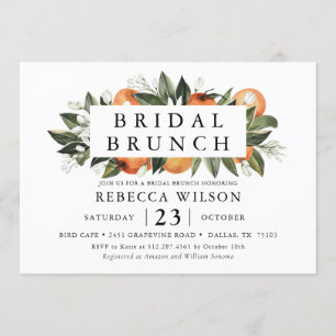Citrus Thème Rustic Bridal Brunch Invitation