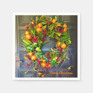 Citrus Themed Holiday Wreath Bok Gardens Florida Serviette