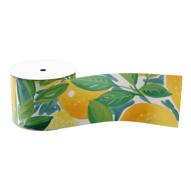 Citrus Tree Artisan Lemons Orange Limes farbenfroh Ripsband (Spule)