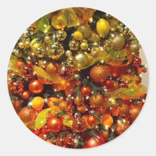 Citrus Tree Foto Weihnachtsaufkleber aus Florida Runder Aufkleber