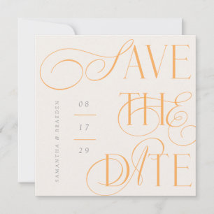 Citrus Twist Moderne Kalligrafie Save The Date Kar Einladung