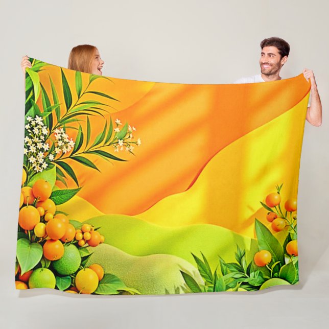 Citrus und Blätter Graphic Fleecedecke (Beispiel)