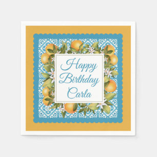 Citrus und marokkanisches Blue Custom Party Serviette