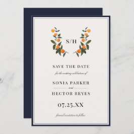 Citrus Wappen Monogram Save The Date