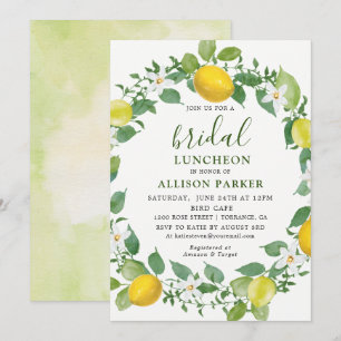 Citrus Watercolor Lemon Bridal Luncheon Einladung