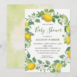 Citrus Watercolor Lemon Themed Baby Dusche Einladung