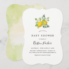 Citrus Watercolor Lemon Themed Baby Dusche Einladung