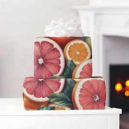 Citrus Watercolor Orange Frucht Botanischer Sommer Geschenkpapier