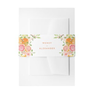 Citrus Watercolor Wedding Einladungsbanderole