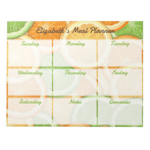 Citrus Weekly Meal Planner Notizblock