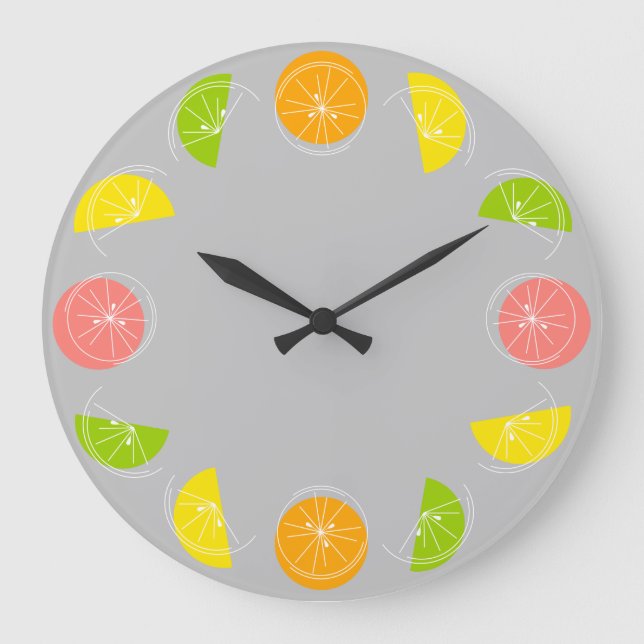 Citrus Weiße Uhr rund grau (Vorderseite)