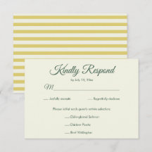 Citrus Yellow Green Elegant Wedding Meal Choice