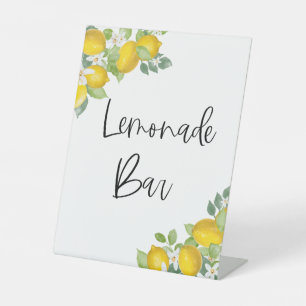 Citrus Yellow Lemon Party Lemonade Bar Sign Sockelschild