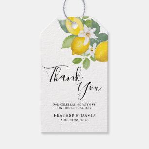 Citrus Yellow Lemon Themed Wedding Geschenkanhänger