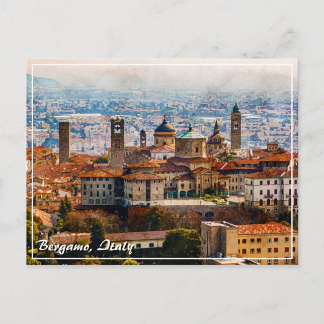 Citta Alta à Bergamo, Italie Carte postale (Devant)