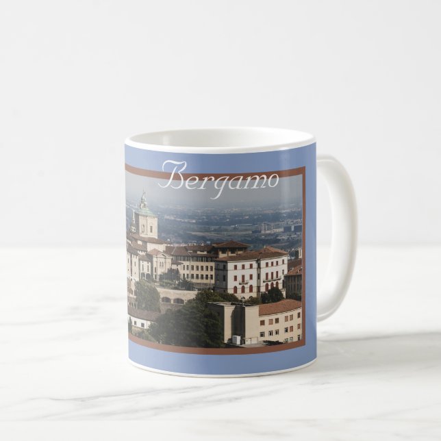 Città Alta Panorama, Bergamo, Italien Kaffeetasse (VorderseiteRechts)