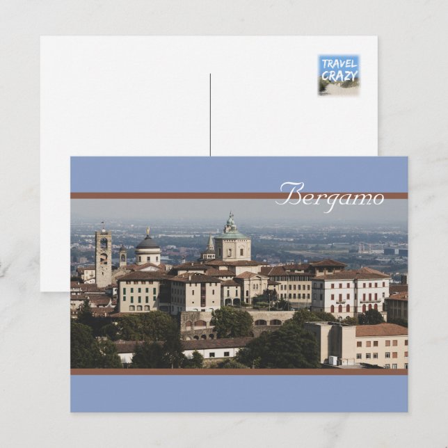 Città Alta Panorama, Bergamo, Italien Postkarte (Vorne/Hinten)