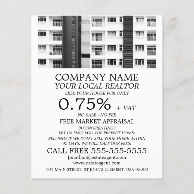 City Apartments, Realtor, Anwesen Agent Werbung Flyer (Vorne)