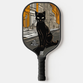 City Black Cat Personalisiert Pickleball Paddel Schläger