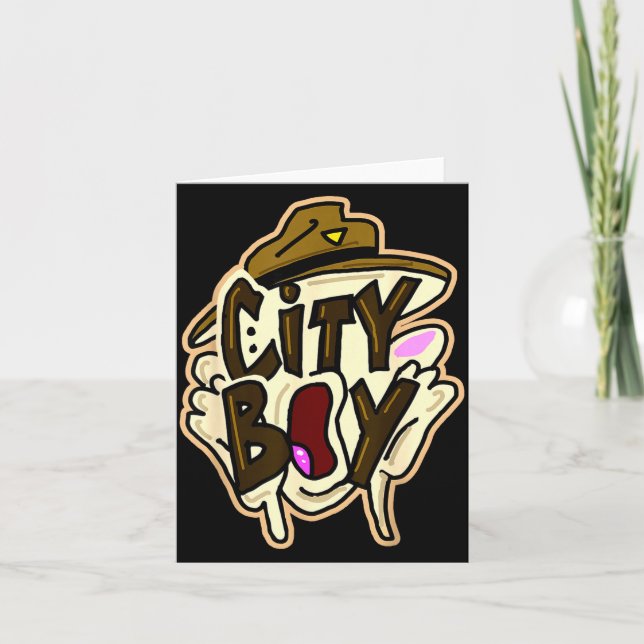 City Boy Meme  Karte (Vorderseite)