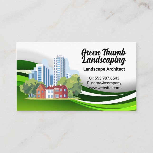 City Buildings | Residential Homes | Landscape Visitenkarte (Vorderseite)