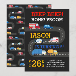 City Cars Einladung, 100% anpassbar Einladung