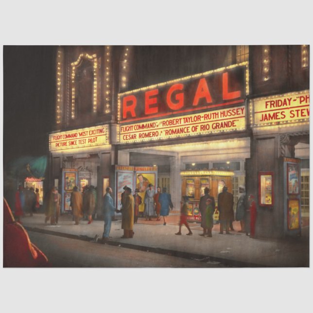 City - Chicago IL - Nachtleben am Regal Theater Seidenpapier (Vorderseite)