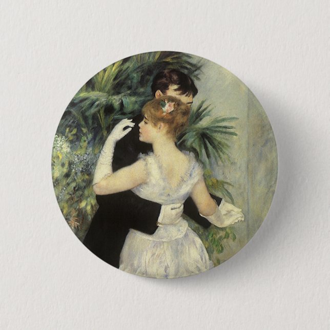 City Dance by Pierre Renoir, Vintage Kunst Button (Vorderseite)