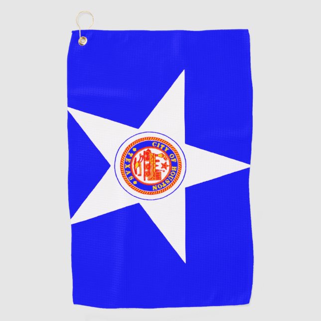 City Flag Houston, Texas Golf Handtuch (Vorderseite)