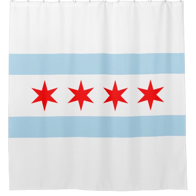 City Flag of Chicago (Illinois) Duschvorhang (Vorderseite)