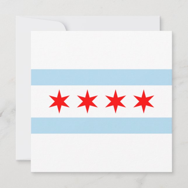 City Flag of Chicago (Illinois) Karte (Vorderseite)