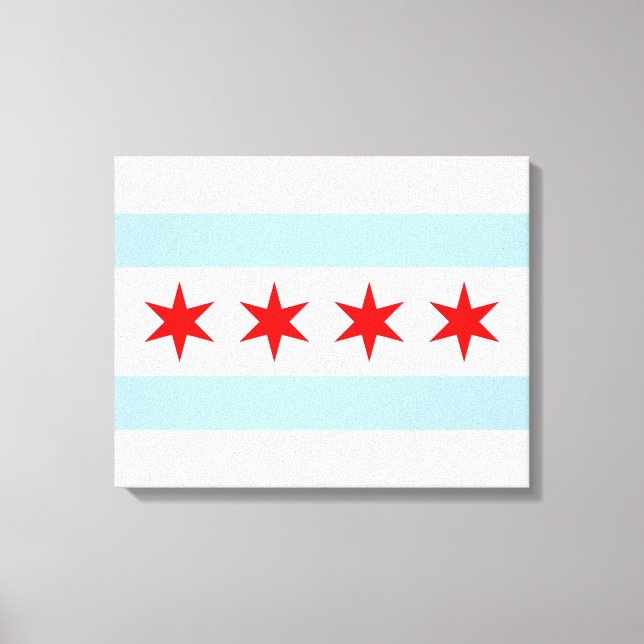 City Flag of Chicago (Illinois) Leinwanddruck (Vorderseite)